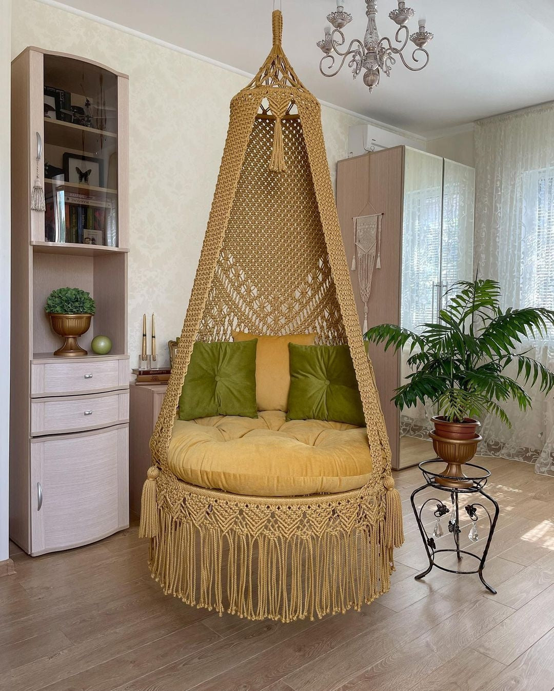 Yellow Macrame Swing For Adults - Leechoo
